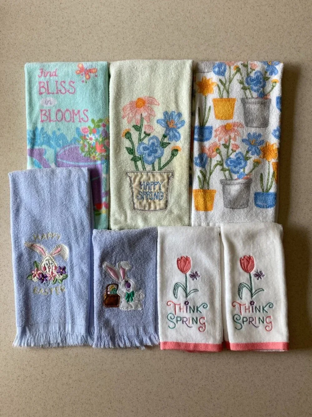 Kitchen/Bath Towels Bundle 7 Pc. -Spring/Easter Theme